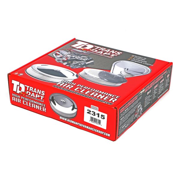 TRANS-DAPT PERFORMANCE PRODUCTS MUSCLE CAR STYLE AIR CLEANER SET; 14 IN. DIAMETER, 2-1/8 IN. TALL, 5-1/8 IN. NECK- CHROME