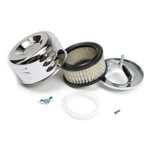 TRANS-DAPT PERFORMANCE PRODUCTS LOUVERED STYLE AIR CLEANER; 4-5/8 IN. DIAMETER; 2-1/16 IN. OR 2-5/8 IN. NECK- CHROME