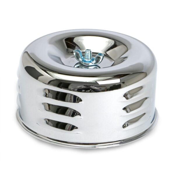 TRANS-DAPT PERFORMANCE PRODUCTS LOUVERED STYLE AIR CLEANER; 4-5/8 IN. DIAMETER; 2-1/16 IN. OR 2-5/8 IN. NECK- CHROME