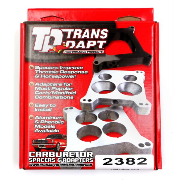 TRANS-DAPT PERFORMANCE PRODUCTS 1 IN. HOLLEY 4BBL SPACER - OPEN- PLASTIC PHENOLIC CARBURETOR SPACER
