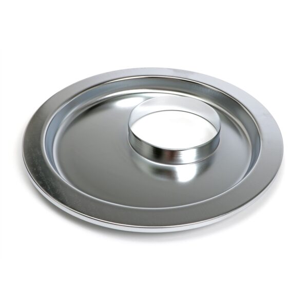 TRANS-DAPT PERFORMANCE PRODUCTS FLAT, OFFSET AIR CLEANER BASE (GM WITH LARGE HEI); 14 IN. DIAMETER; 5-1/8 IN. NECK- CHROME