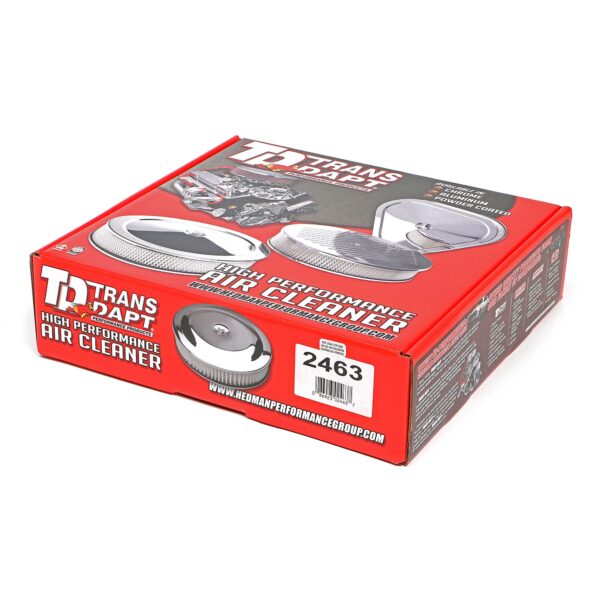 TRANS-DAPT PERFORMANCE PRODUCTS ROUND AIR CLEANER SET (PAPER ELEMENT); 14 IN. DIAMETER; 3 IN. TALL; STAINLESS STEEL