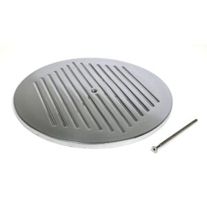 TRANS-DAPT PERFORMANCE PRODUCTS 14 IN. ROUND POLISHED ALUMINUM AIR CLEANER TOP; PINSTRIPES BALL-MILLING