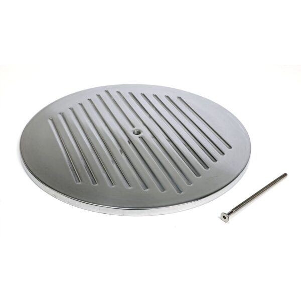 TRANS-DAPT PERFORMANCE PRODUCTS 14 IN. ROUND POLISHED ALUMINUM AIR CLEANER TOP; PINSTRIPES BALL-MILLING