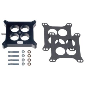 TRANS-DAPT PERFORMANCE PRODUCTS 1 IN. HOLLEY 4BBL SQUARE BORE W/ 1/4 IN. PCV- PLASTIC PHENOLIC SWIRL-TORQUE SPACER
