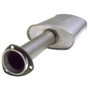 HEDMAN HEDDERS TURBO HEADER MUFFLER FOR 2-1/2 IN. EXHAUST SYSTEM; 3 IN. 3-BOLT GASKET-STYLE TRIANGULAR COLLECTOR