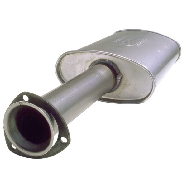 HEDMAN HEDDERS TURBO HEADER MUFFLER FOR 2-1/2 IN. EXHAUST SYSTEM; 3 IN. 3-BOLT GASKET-STYLE TRIANGULAR COLLECTOR