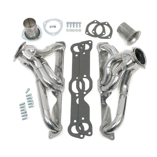 HEDMAN HEDDERS BLOCK HUGGER HEADERS; PONTIAC 326-455; 1-5/8 IN. TO 1-3/4 IN. STEPPED TUBES; HTC CERAMIC COATED