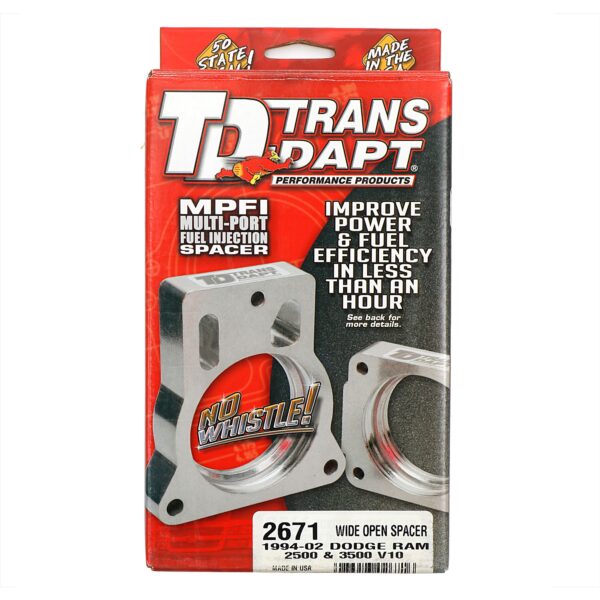 TRANS-DAPT PERFORMANCE PRODUCTS CAST ALUMINUM WIDE-OPEN MPFI SPACER FOR 1994-02 DODGE RAM 2500 OR 3500 WITH V10