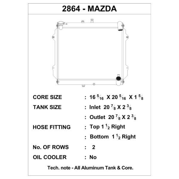 CSF 2864 - 89-91 Mazda FC RX-7 Radiator (Discontinued)