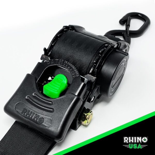 RHINO USA RETRACTABLE RATCHET STRAPS (2PK 2INX10FT) GREEN