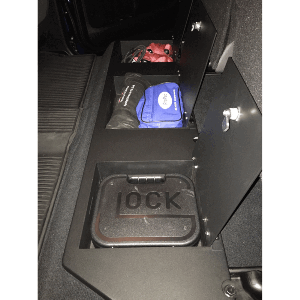 Lockable Metal Truck Storage for under the back seat with 3 Compartments