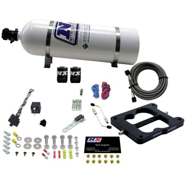 Nitrous Express Q-JET/HOLLEY SPREAD BORE (50-100-150-200-250-300HP) WITH 15LB BOTTLE