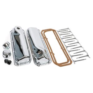 TRANS-DAPT PERFORMANCE PRODUCTS HI-PERFORMANCE FORD ENGINE DRESS-UP KIT; SHORT VALVE COVERS; FORD BOSS 302, 351M, 351C, 400M- CHROME