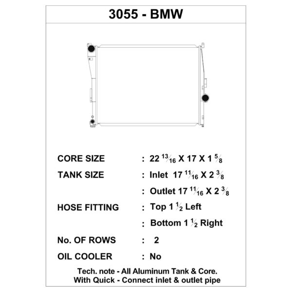 BMW E46 3-Series / 03-05 E85/E86 Z4 High-Performance All-Aluminum Radiator