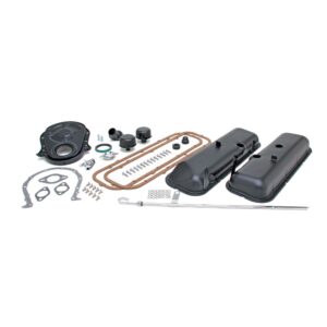 TRANS-DAPT PERFORMANCE PRODUCTS POWDER-COATED ENGINE KIT WITH PCV; 1965-95 BB CHEVROLET 396-454 (MARK IV); SHORT VALVE COVERS- ASPHALT BLACK