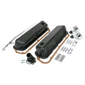 TRANS-DAPT PERFORMANCE PRODUCTS POWDER-COATED ENGINE KIT; 1962-85 SB FORD 260-351W (WINDSOR BLOCK); SHORT VALVE COVERS- ASPHALT BLACK