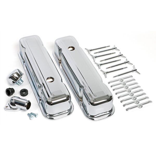 TRANS-DAPT PERFORMANCE PRODUCTS PONTIAC ENGINE DRESS-UP KIT; TALL VALVE COVERS; PONTIAC 301-455 (NOT 403)- CHROME