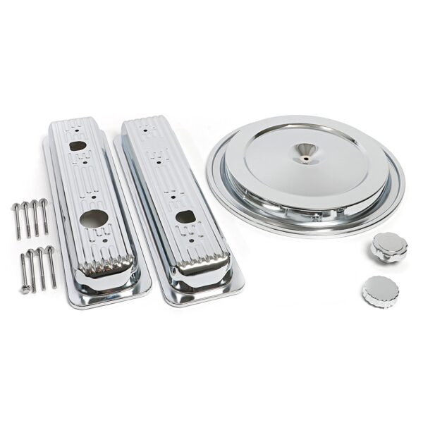 TRANS-DAPT PERFORMANCE PRODUCTS CHEVY TRUCK ENGINE DRESS-UP KIT; SINGLE BOLT AIR CLEANER; 1988-1992 GM TRUCK 5.0/5.7L- CHROME