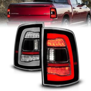 RAM 1500 09-18, 2500/3500 10-18 LED TAIL LIGHTS BLACK CLEAR LENS W/ SQTL SIGNAL