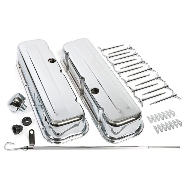 TRANS-DAPT PERFORMANCE PRODUCTS ENGINE DRESS-UP KIT; 1965-95 BB CHEVROLET 396-454 (MARK IV); TALL VALVE COVERS- CHROME