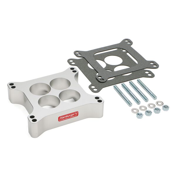 Holley 4BBL Carb. Spacer; Std. Manifold; 1-1/2 in. Tall; Tapered Port-Billet