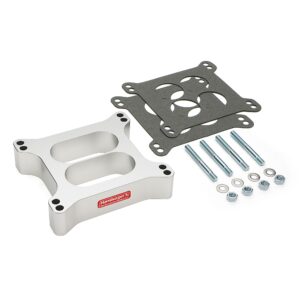 Holley 4BBL Carburetor Spacer; Dual-Plane; 1-1/2 in. Tall; Standard Port- Billet