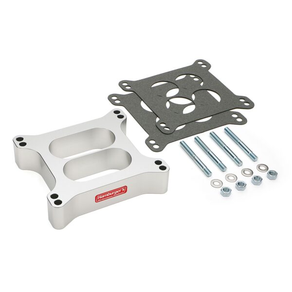 Holley 4BBL Carburetor Spacer; Dual-Plane; 1-1/2 in. Tall; Standard Port- Billet