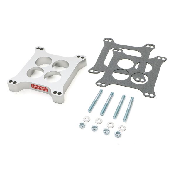 HAMBURGER'S PERFORMANCE PRODUCTS TORQUE-FLOW CARBURETOR SPACER- HOLLEY / AFB- PORTED; 1 IN. TALL- BILLET ALUMINUM