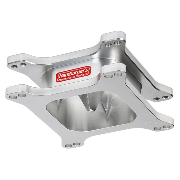 HAMBURGER'S PERFORMANCE PRODUCTS TORQUE-FLOW CARBURETOR SPACER- HOLLEY / AFB- PORTED; 2 IN. TALL- BILLET ALUMINUM