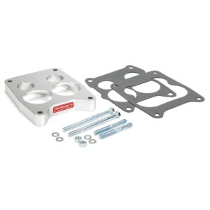 HAMBURGER'S PERFORMANCE PRODUCTS TORQUE-FLOW CARBURETOR SPACER- QUADRAJET- PORTED; 1 IN. TALL- BILLET ALUMINUM