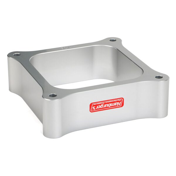 HAMBURGER'S PERFORMANCE PRODUCTS OPEN PLENUM CARBURETOR SPACER- HOLLEY DOMINATOR; 2 IN. TALL- BILLET ALUMINUM