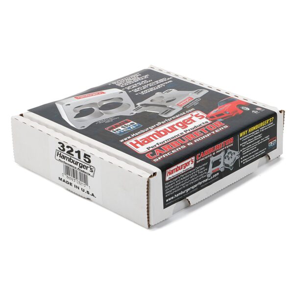HAMBURGER'S PERFORMANCE PRODUCTS TORQUE-FLOW CARBURETOR SPACER- HOLLEY DDOMINATOR- PORTED; 2 IN. TALL- BILLET ALUMINUM