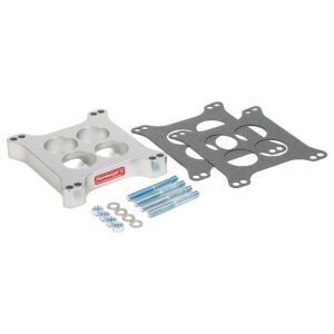 HAMBURGER'S PERFORMANCE PRODUCTS TORQUE-FLOW CARBURETOR SPACER- HOLLEY DUAL PLANE; 1 IN. TALL- BILLET ALUMINUM