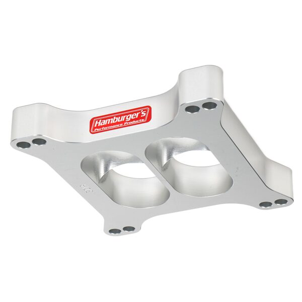 HAMBURGER'S PERFORMANCE PRODUCTS TORQUE-FLOW CARBURETOR SPACER- HOLLEY DUAL PLANE; 1 IN. TALL- BILLET ALUMINUM