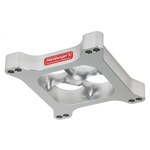 HAMBURGER'S PERFORMANCE PRODUCTS AVS STYLE CARBURETOR SPACER, 1 IN. PORTED TORQUE-FLOW DESIGN- BILLET ALUMINUM