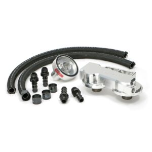 HAMBURGER'S PERFORMANCE PRODUCTS OIL FILTER RELOCATION KIT; DUAL FILTER; INCLUDES REMOTE BASE, BYPASS ADAPTER, OIL LINES AND FITTINGS; FITS SELECT FORD E250, E350, F250 & F350 TRUCKS AND VANS WITH 7.3L DIESEL, AND OTHER ENGINES THAT USE A PH3786 OR EQUIVALENT ENGINE OIL FILTER- CNC MACHINED BILLET ALUMINUM