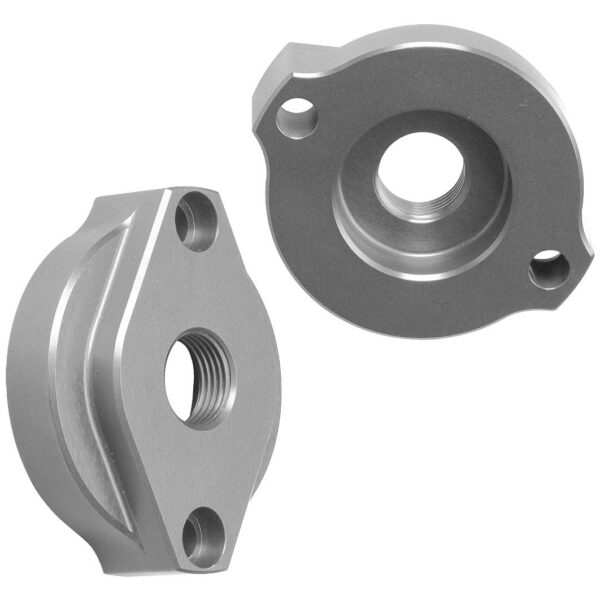 HAMBURGER'S PERFORMANCE PRODUCTS BOLT-ON BYPASS ADAPTER; SB/BB CHEVY ENGINES WITH FACTORY STYLE FILTER (NO BYPASS)- BILLET ALUMINUM