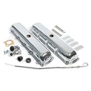 TRANS-DAPT PERFORMANCE PRODUCTS OLDS AND PONTIAC ENGINE DRESS-UP KIT; CENTER PCV VALVE COVERS; OLDS 330-455 OR PONTIAC 403- CHROME