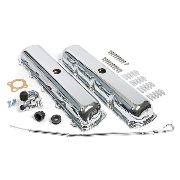 TRANS-DAPT PERFORMANCE PRODUCTS OLDS AND PONTIAC ENGINE DRESS-UP KIT; CENTER PCV VALVE COVERS; OLDS 330-455 OR PONTIAC 403- CHROME