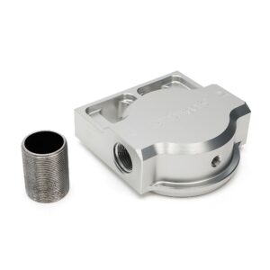 SINGLE Remote Oil Filter Base; Fits PH3786; Flows Right to Left- Billet Aluminum