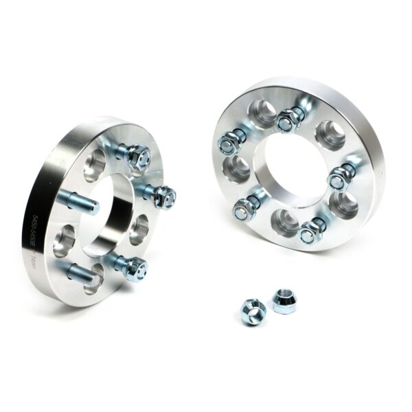 TRANS-DAPT PERFORMANCE PRODUCTS BILLET WHEEL SPACERS; 5 LUG ON 4.5 IN. BOLT PATTERN DIAMETER; 1/2 IN.-20 STUDS; 1 IN. THICK