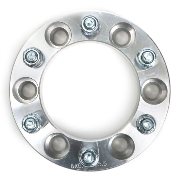 TRANS-DAPT PERFORMANCE PRODUCTS BILLET WHEEL SPACERS; 6 LUG ON 5.5 IN. BOLT PATTERN DIAMETER; 12MM X 1.5 STUDS; 1 1/2 IN. THICK