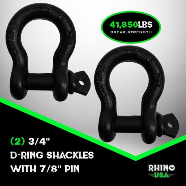 RHINO USA 30' TOW STRAP/SHACKLES COMBO