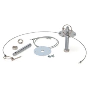 TRANS-DAPT PERFORMANCE PRODUCTS FLIP-OVER STYLE HOOD PIN SET WITH LANYARDS; 3/16 IN. PINS (1 PR.)- CHROME