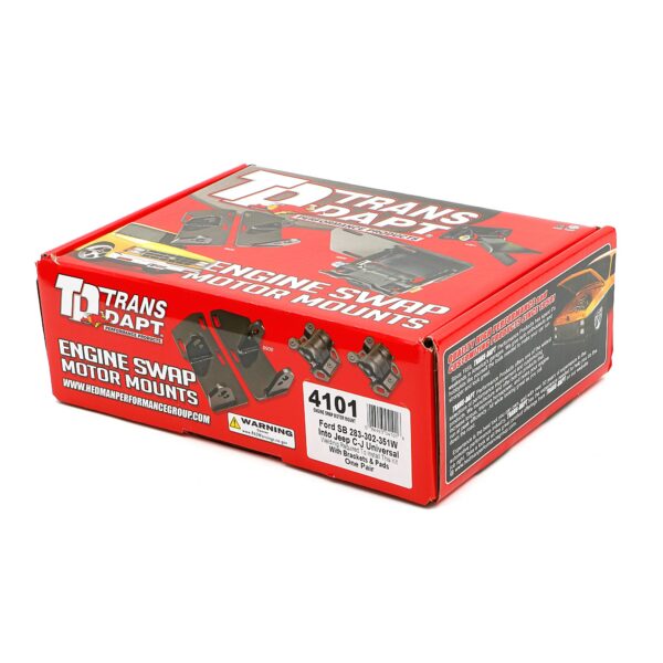 TRANS-DAPT PERFORMANCE PRODUCTS FORD 289, 302, 351W INTO JEEP CJ SERIES- MOTOR MOUNT KIT