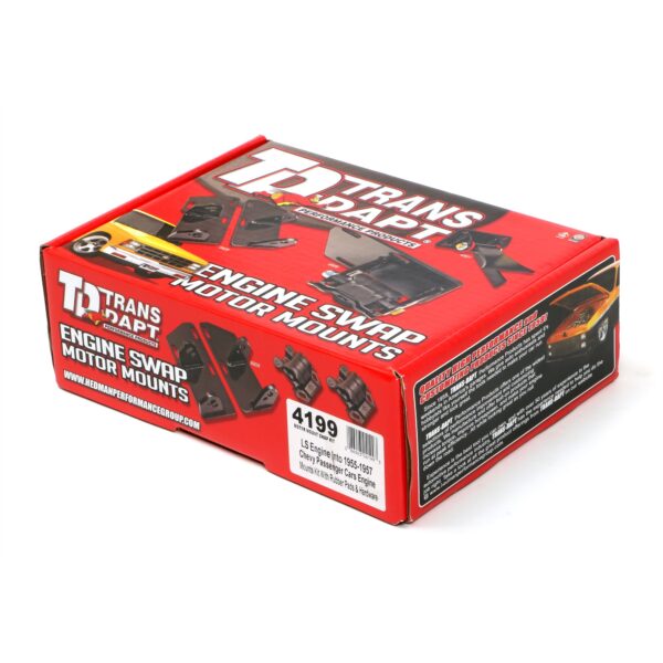 TRANS-DAPT PERFORMANCE PRODUCTS 55-57 CHEVY (TRI-5) LS ENGINE SWAP MOUNT KIT WITH RUBBER MOUNT PADS