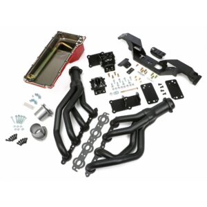 TRANS-DAPT PERFORMANCE PRODUCTS SWAP IN A BOX KIT-LS ENGINE INTO 67-69 F-BODY & 68-74 X-BODY AUTOMATIC TRANSMISSION W/BLACK MAXX HEADERS