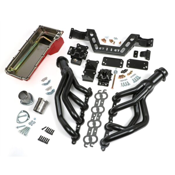 TRANS-DAPT PERFORMANCE PRODUCTS SWAP IN A BOX KIT-LS ENGINE INTO 67-69 F-BODY & 68-74 X-BODY MANUAL TRANSMISSION W/BLACK HEADERS