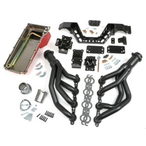 TRANS-DAPT PERFORMANCE PRODUCTS SWAP IN A BOX KIT-LS ENGINE INTO 67-69 F-BODY & 68-74 X-BODY MANUAL TRANSMISSION W/BLACK MAXX HEADERS